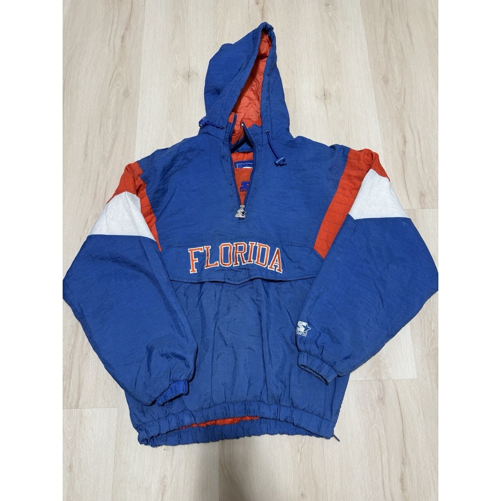 Vintage Florida Gators Starter Puffer Jacket Coat Men's Medium Hooded Pullover